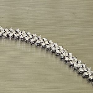 True Tested Moissanite Chevron Design Bracelet 925 Silver